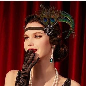 1920s Flapper Peacock Feather Headpiece Headband